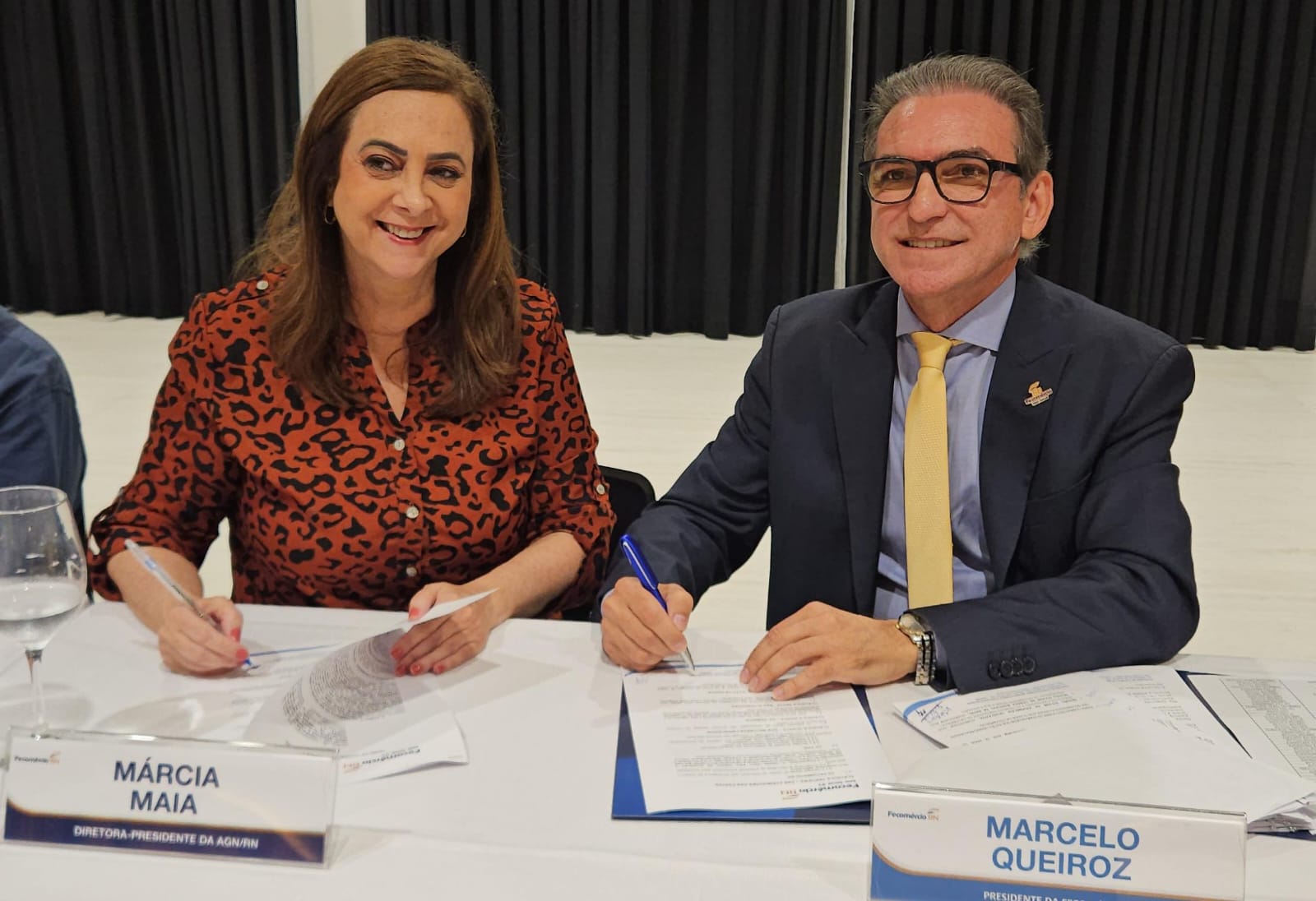 Márcia Maia e Marcelo Queiroz assinaram termo de cooperação entre instituições